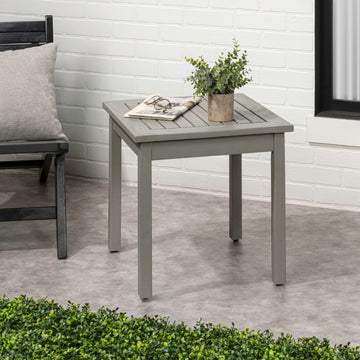 Archer 18.9" Modern Classic Square Slatted Solid Acacia Wood Indoor/Outdoor Adirondack Side Table